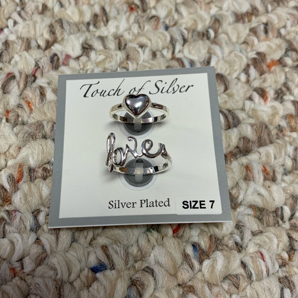 Two Love inspired Silver Plated Rings